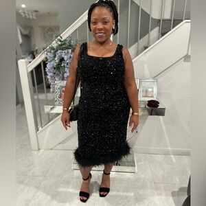 Fashion Nova Elegant Black Sequin Dress XL